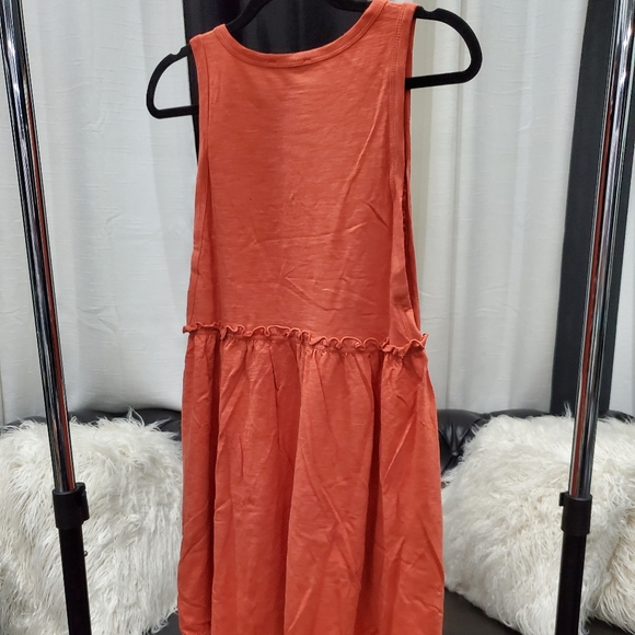 🔥NWT Forever 21 Ruffled Tank Skater Dress Rust - Picture 6 of 7